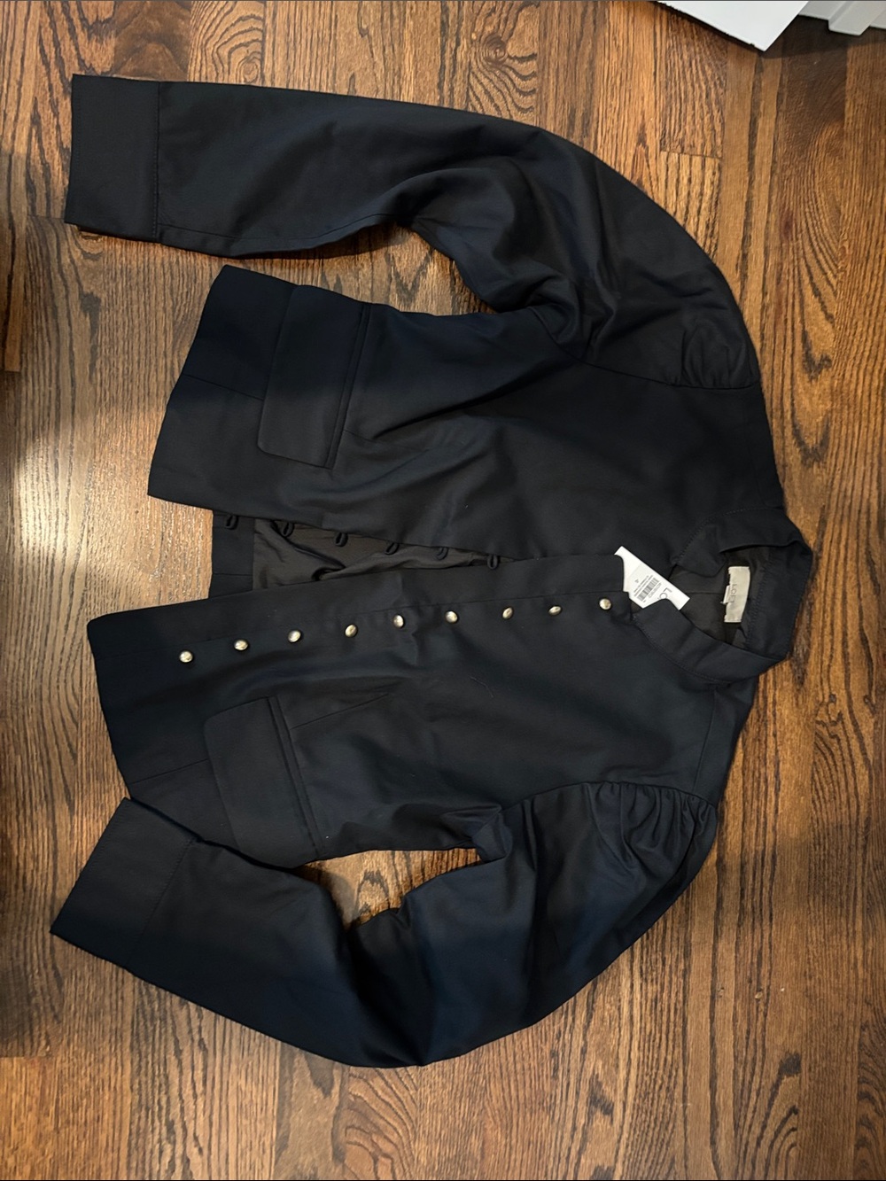 LOFT Black Military-Style Button Jacket
